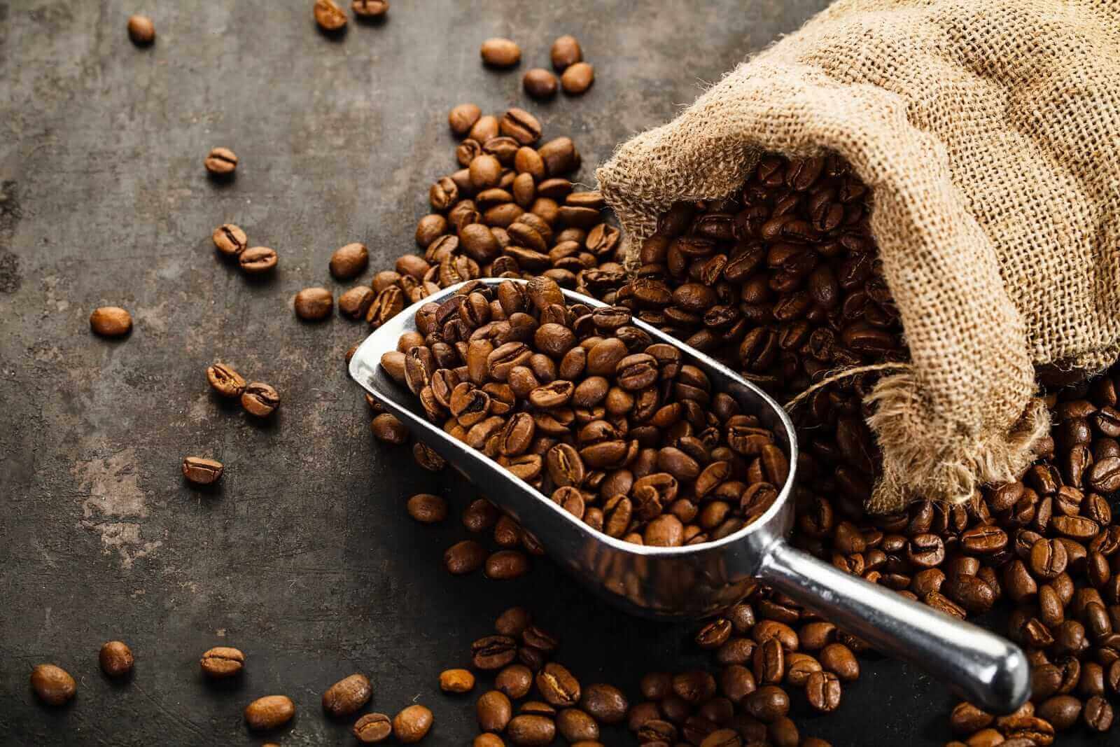 coffee, bag and scoop by Lija Generalov via Shutterstock